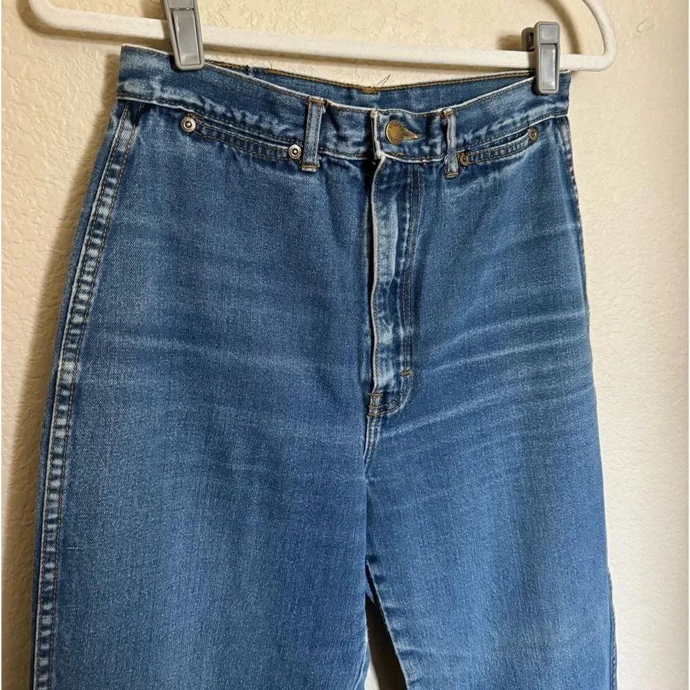 Vintage Britannia Wide Leg Sailor Jeans Sz 4 Distressed High Rise - Picture 4 of 11